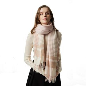 5334 100% Cashmere 2025 Winter Scarf For Women, Fringed Edges